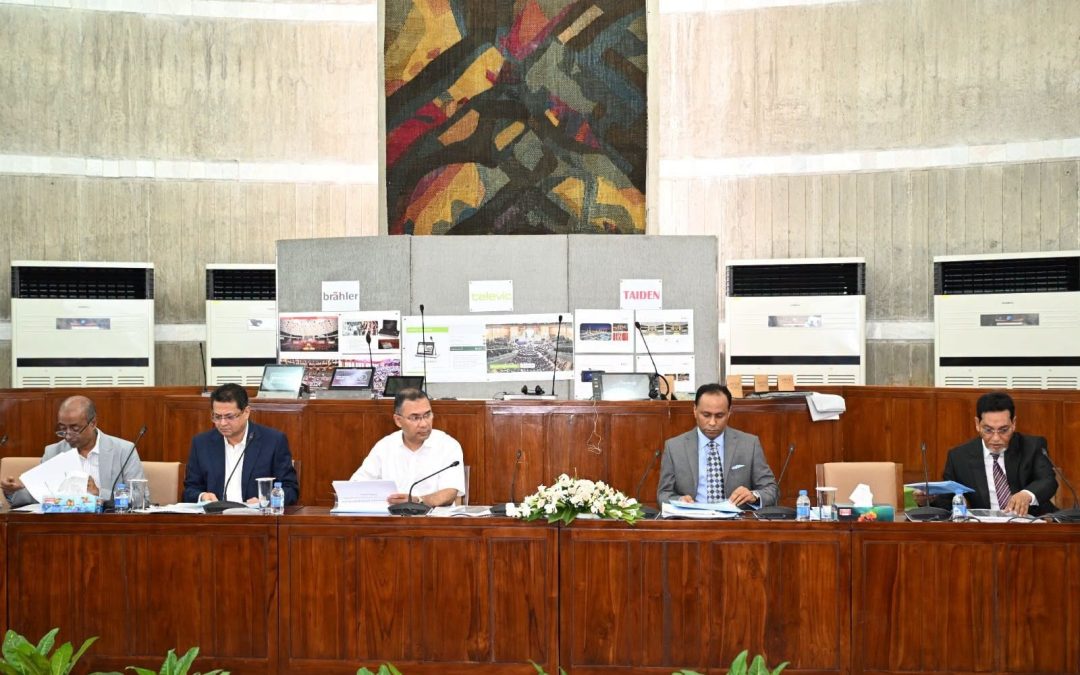 প্রধানমন্ত্রী ও সংসদ নেতা তারেক রহমান এমপির উপস্থিতিতে জাতীয় সংসদের সাউন্ড সিস্টেম প্রতিস্থাপন বিষয়ে উচ্চ পর্যায়ের এক সভা অনুষ্ঠিত হয়েছে।